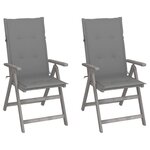 VIDAXL Chaises inclinables de jardin lot de 2 et coussins Bois acacia