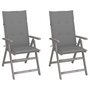 Voir la diapositive 1 : VIDAXL Chaises inclinables de jardin lot de 2 et coussins Bois acacia