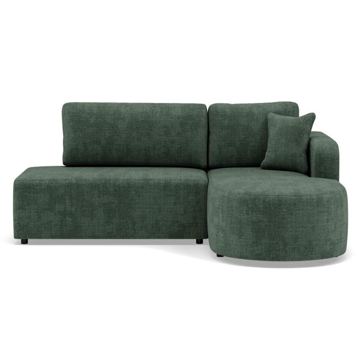 BEST MOBILIER Miro - canapé d'angle droit 4 places convertible avec coffre en velours texturé