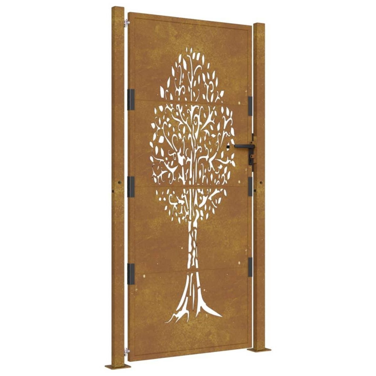 VIDAXL Portail de jardin 105x180 cm acier corten conception de l'arbre