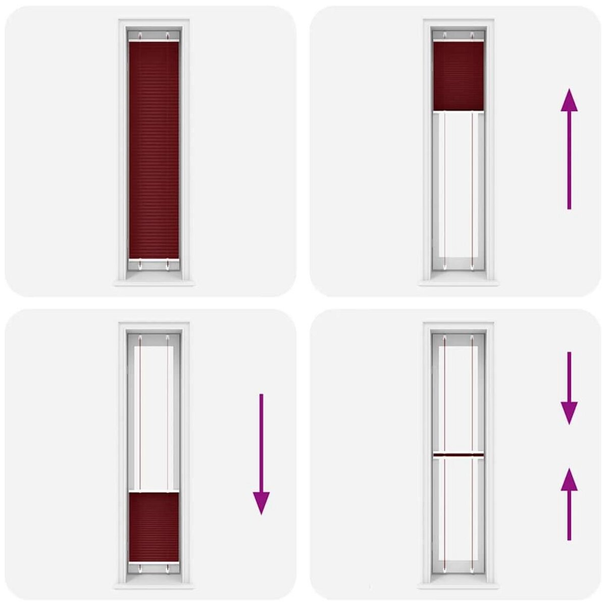 VIDAXL Store plisse rouge bordeaux 50x200 cm largeur du tissu 49,4 cm