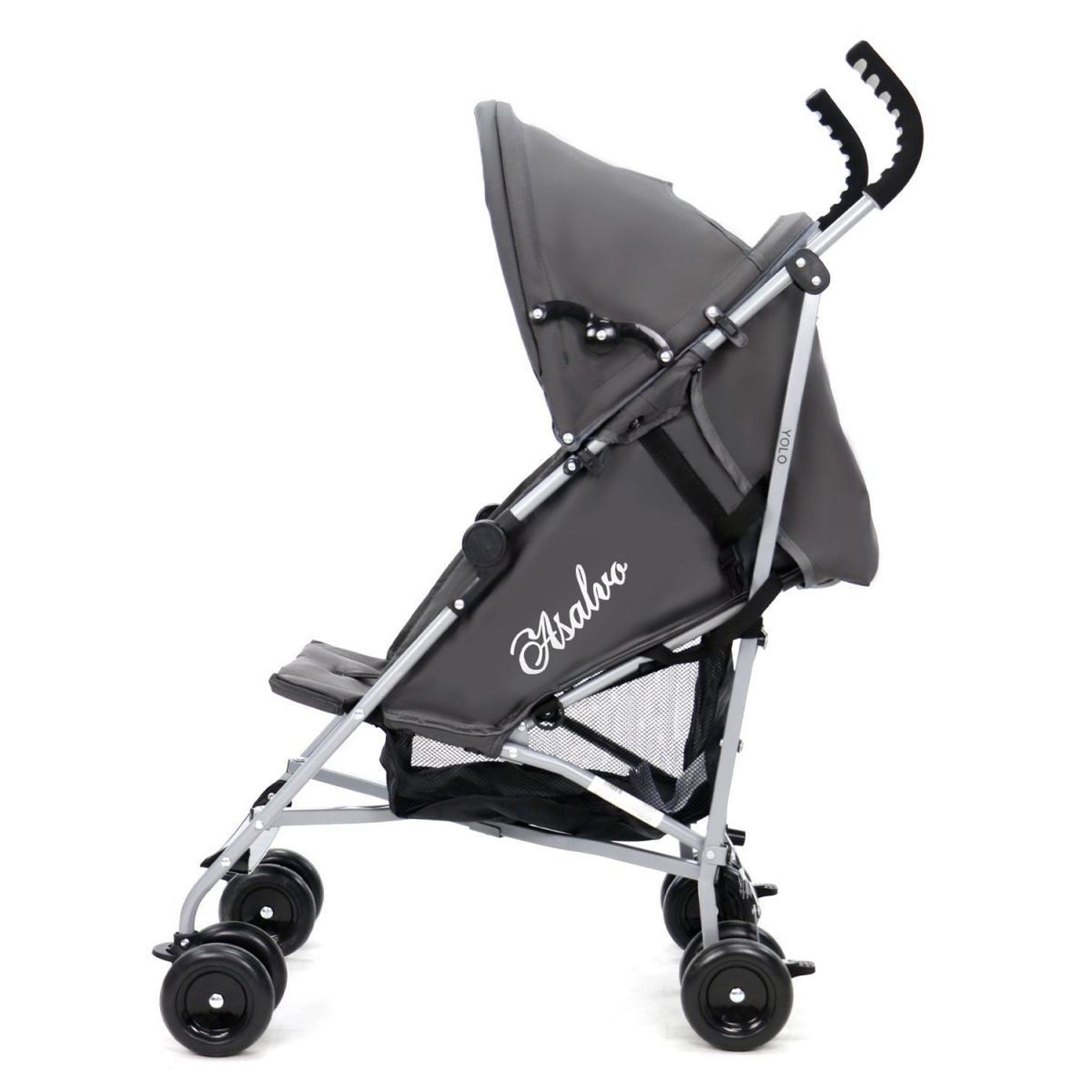 Voir la diapositive 2 : Asalvo Poussette Yolo Zèbre Gris - Poussette Pratique et Élégante pour Bébé