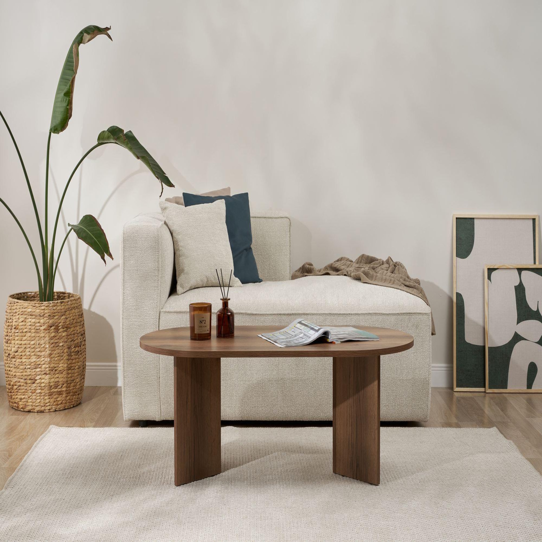 Voir la diapositive 3 : Habitat et Jardin Table basse en bois  sable  - 60 x 119 x 40 cm - noyer
