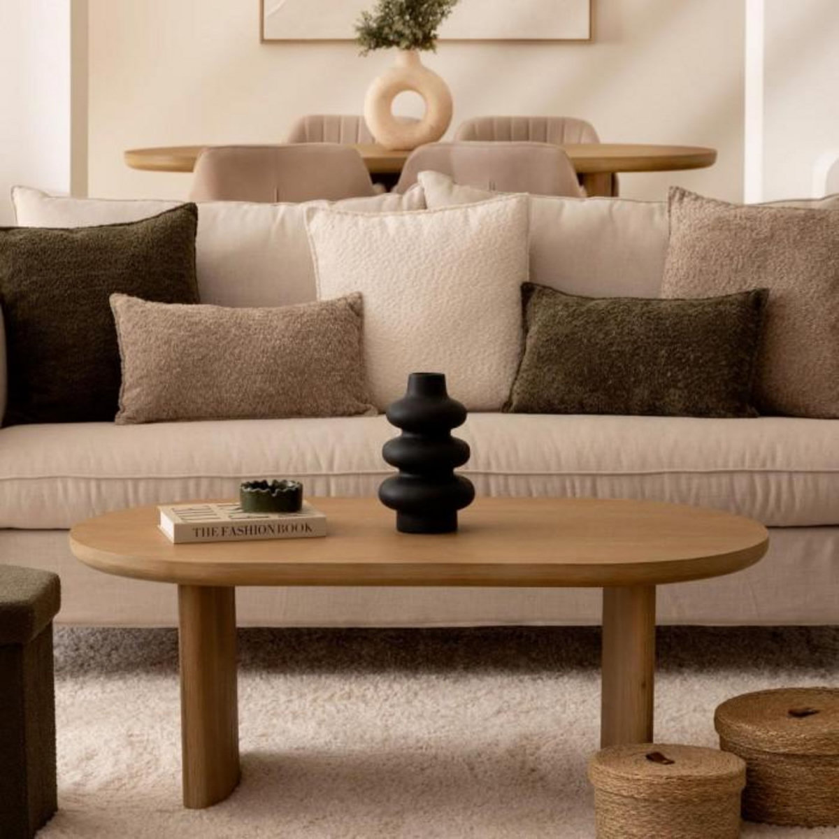 ATMOSPHERA Vase Design en Dolomite  Clothilde  25cm Noir