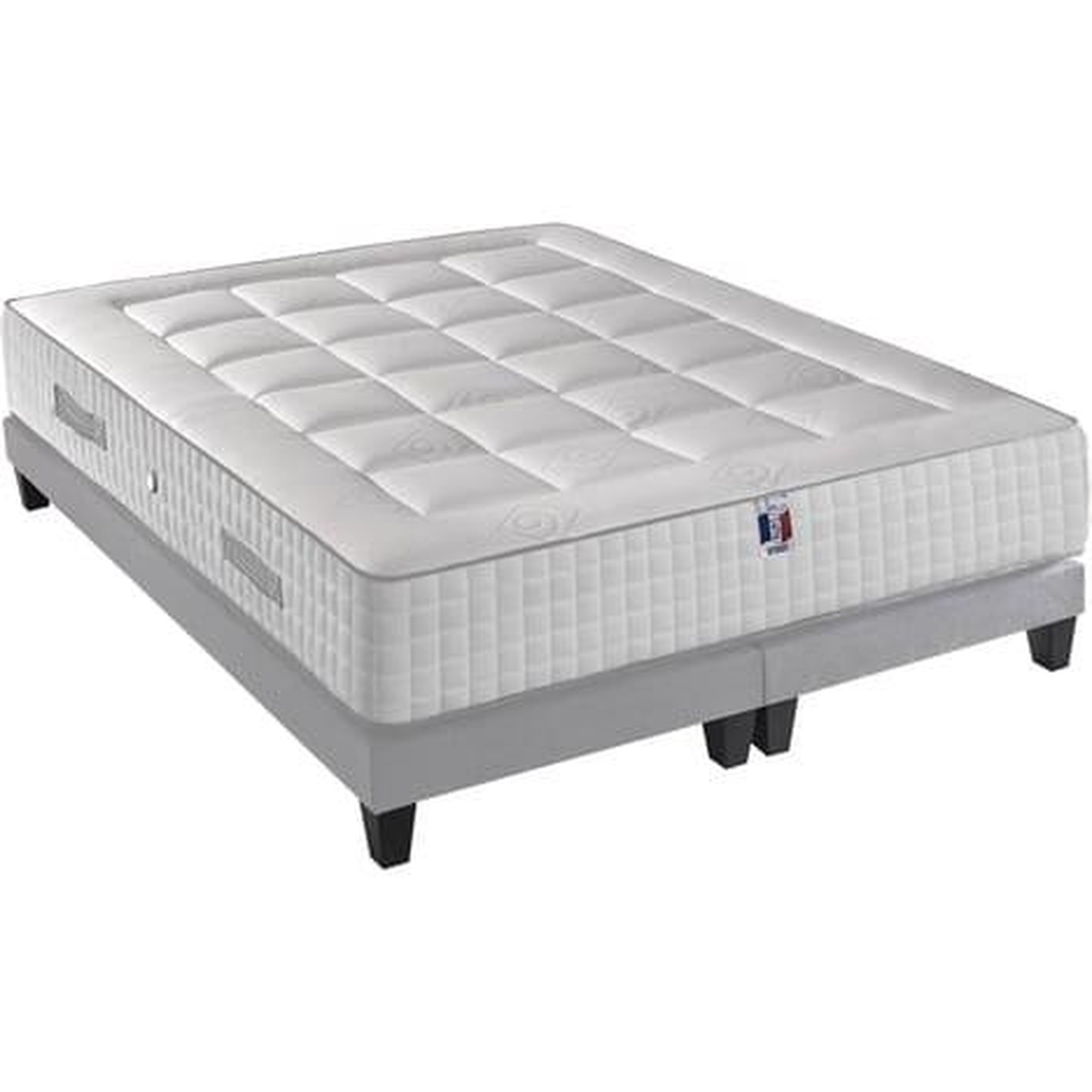 Voir la diapositive 2 : Ensemble Literie matelas ressorts ensachés 30cm et sommier 180X200 cm KING PALACE