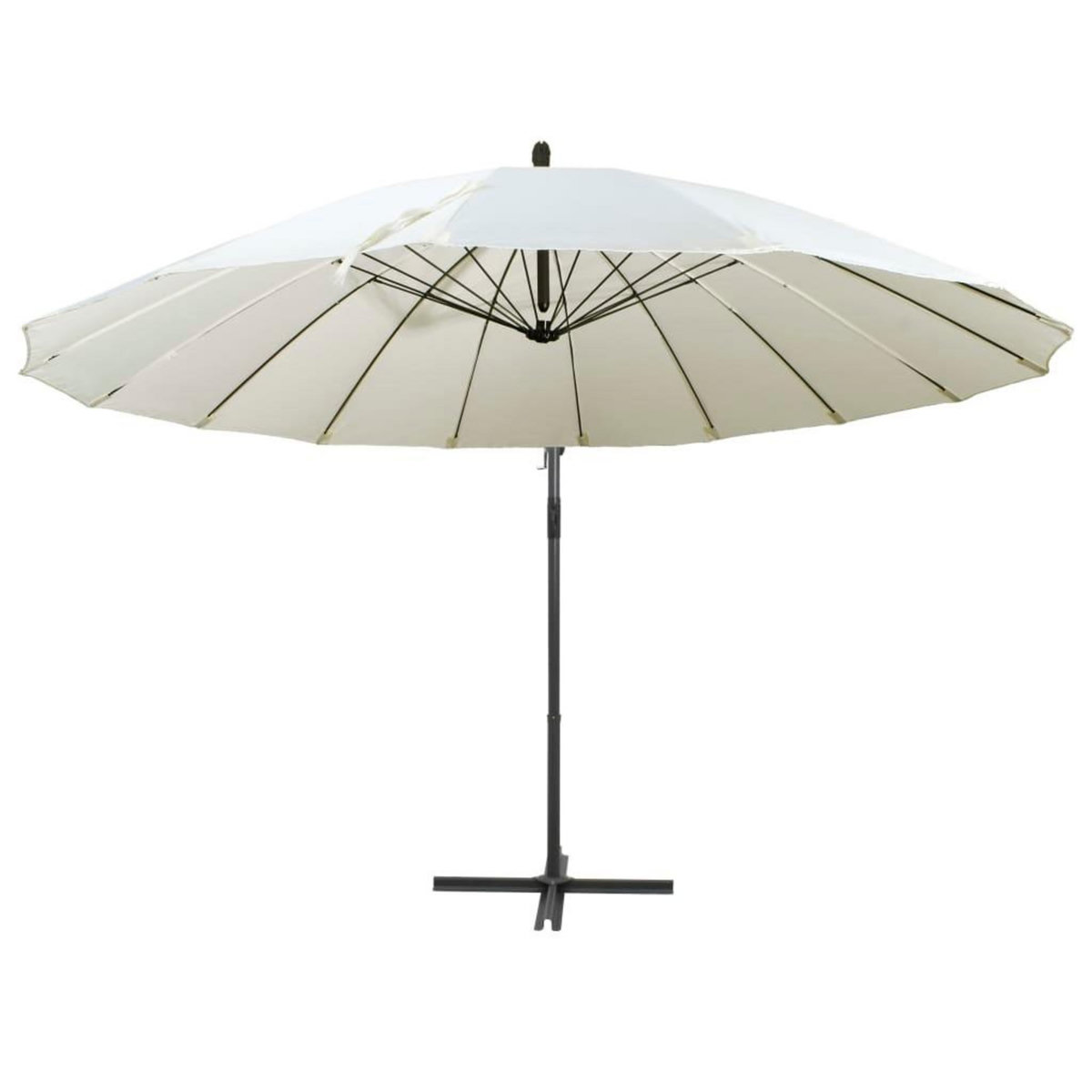 VIDAXL Parasol suspendu avec poteau en aluminium Blanc 3 m
