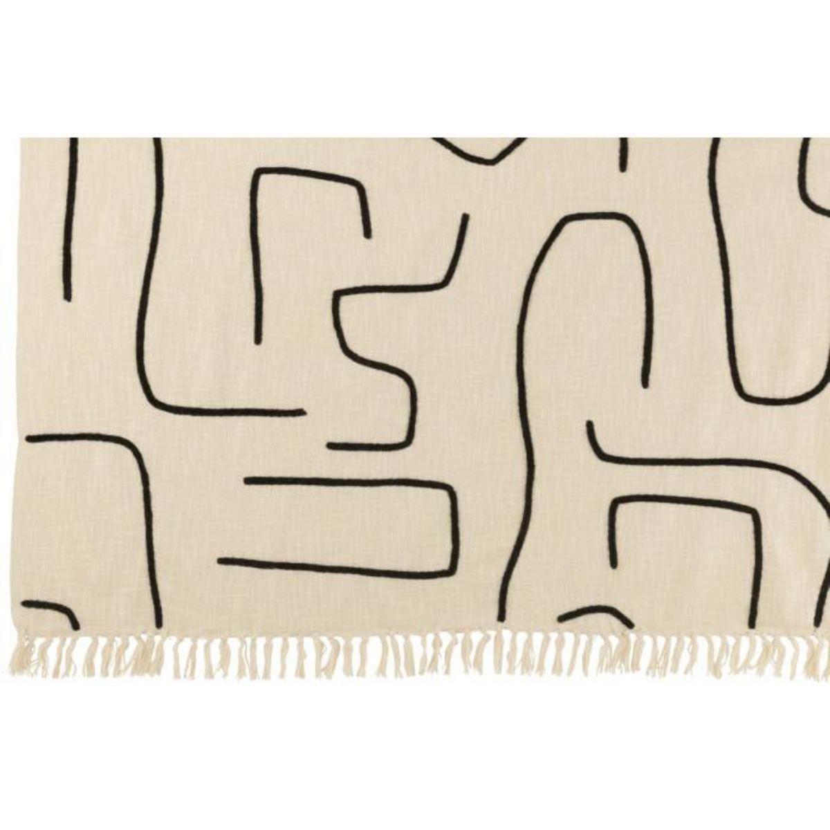 Paris Prix Plaid en Coton  Courbes  130x180cm Blanc