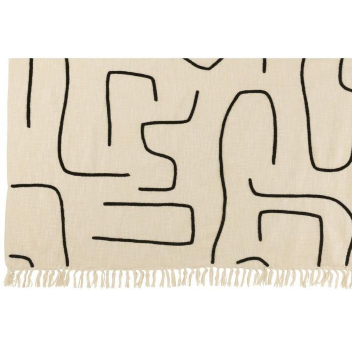 Paris Prix Plaid en Coton  Courbes  130x180cm Blanc