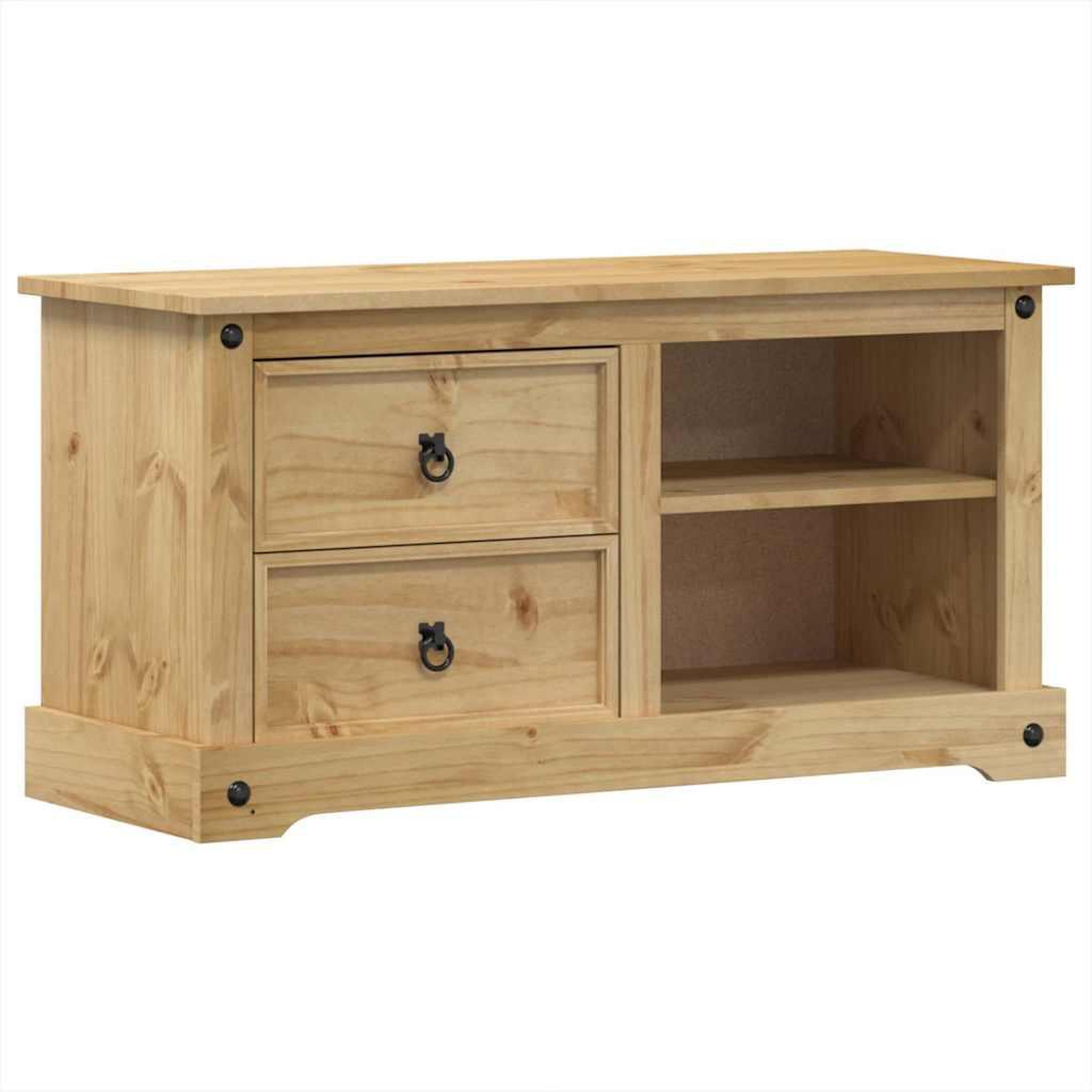 Voir la diapositive 2 : VIDAXL Meuble TV  100x40x52 cm bois de pin massif
