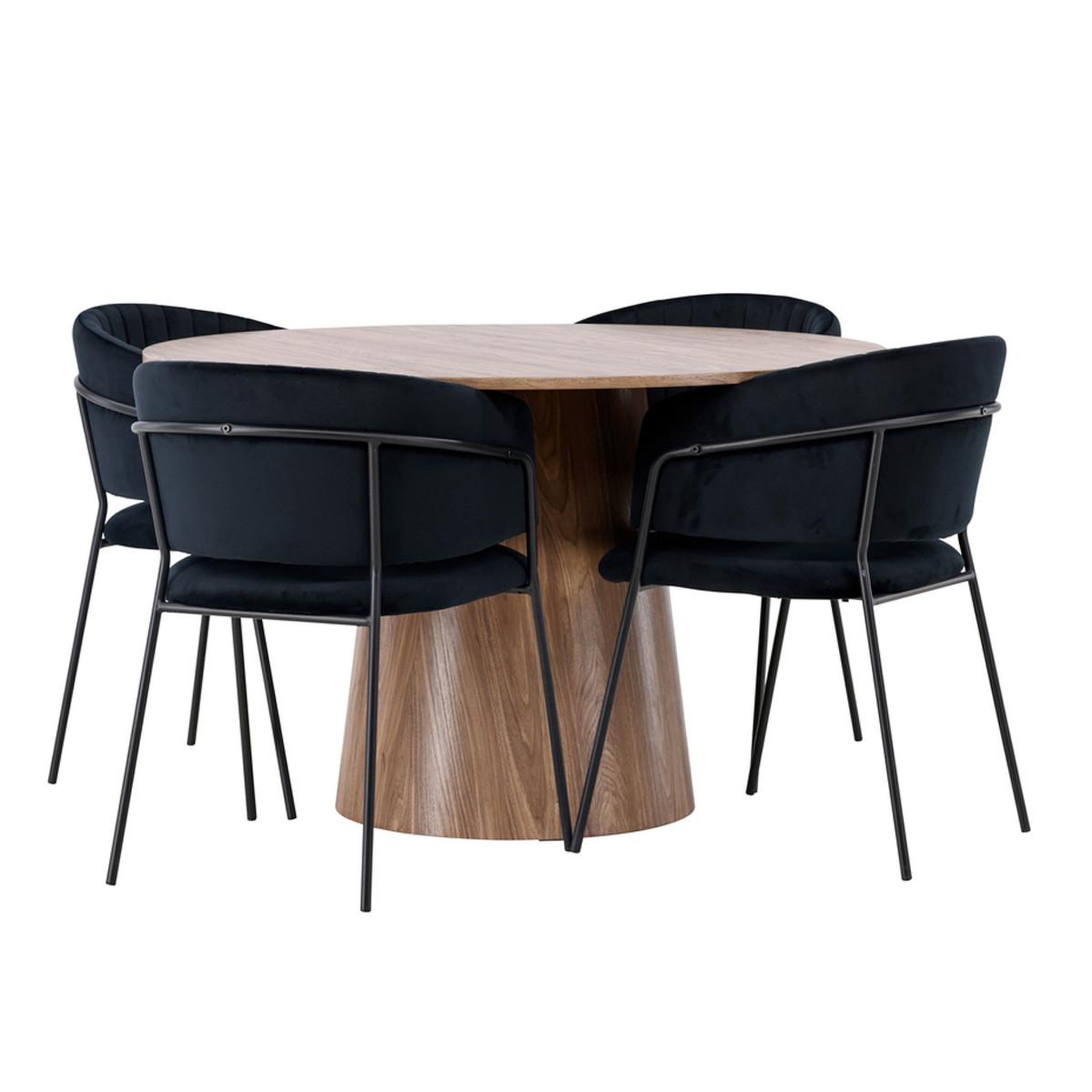 Paris Prix Ensemble table à manger & 4 chaises  lanzo & selma  120cm noir & marron
