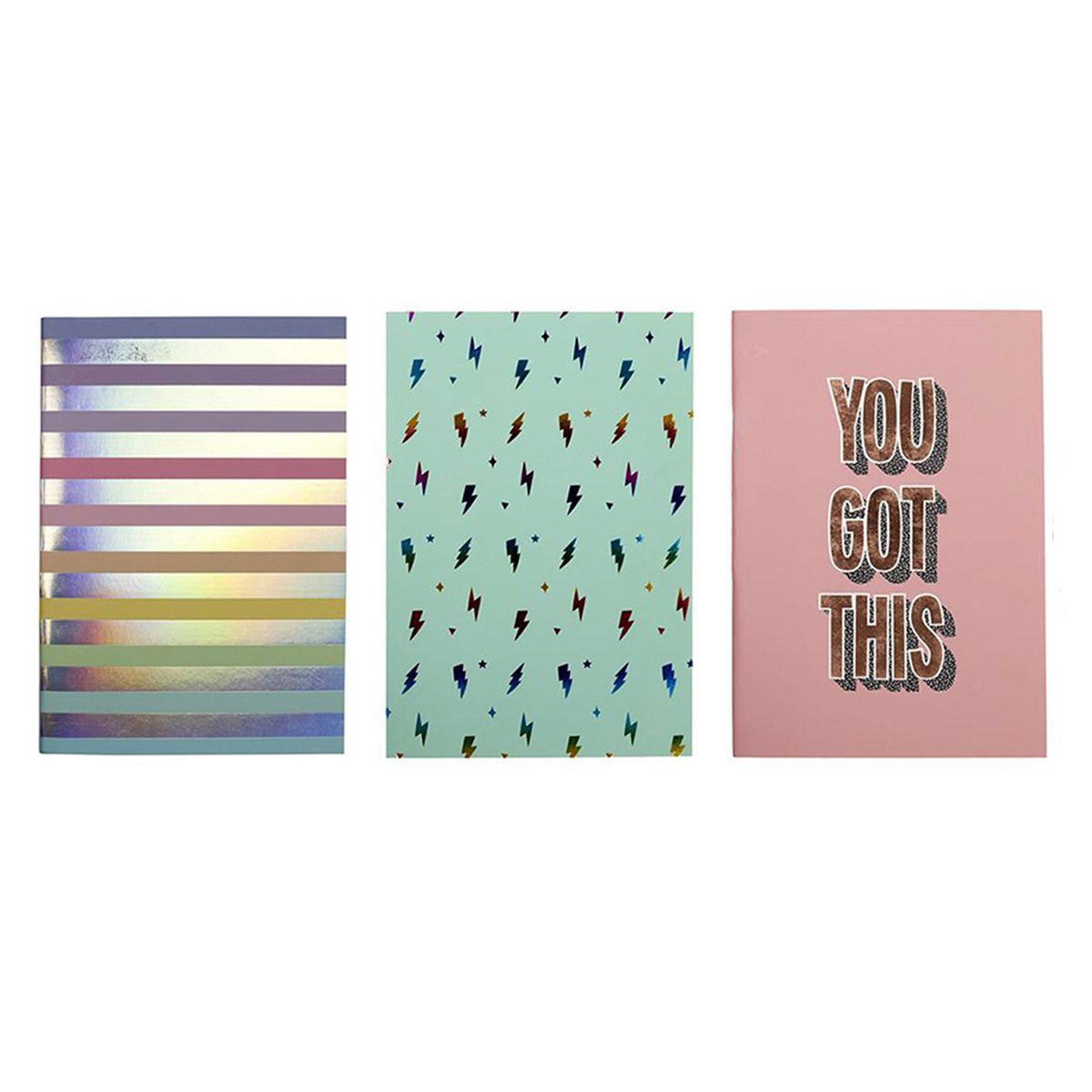 Voir la diapositive 1 : The concept Factory Lot de 3 cahiers a5  pop  14x21cm multicolore