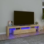 VIDAXL Meuble TV avec lumieres LED Chene sonoma 200x36,5x40 cm