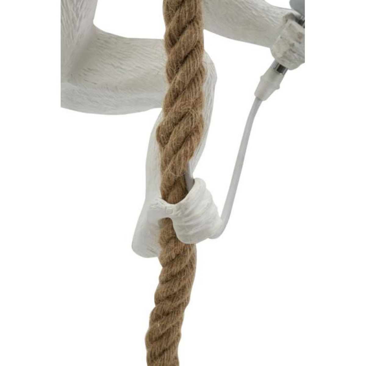Paris Prix Lampe Suspension en Résine  Singe  60cm Blanc