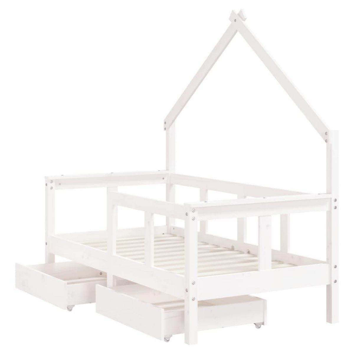VIDAXL Cadre de lit enfant tiroirs blanc 70x140 cm bois de pin massif