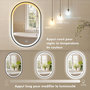 Voir la diapositive 6 : HOMCOM Miroir salle de bain LED design ovale 50 x 70 cm anti-buée dimmable tactile réglable verre trempé alu noir
