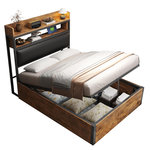 MERAX Lit coffre. Coloris disponibles : Marron, Blanc