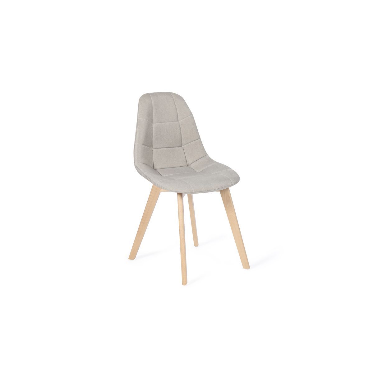Lot de 2 chaises assise tissu pieds bois massif ORNELLA