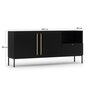 Voir la diapositive 5 : BEST MOBILIER Felicia - buffet bas - noir - 2 portes, 1 tiroir et 1 niche - 180 cm
