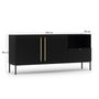 Voir la diapositive 5 : BEST MOBILIER Felicia - buffet bas - noir - 180 cm