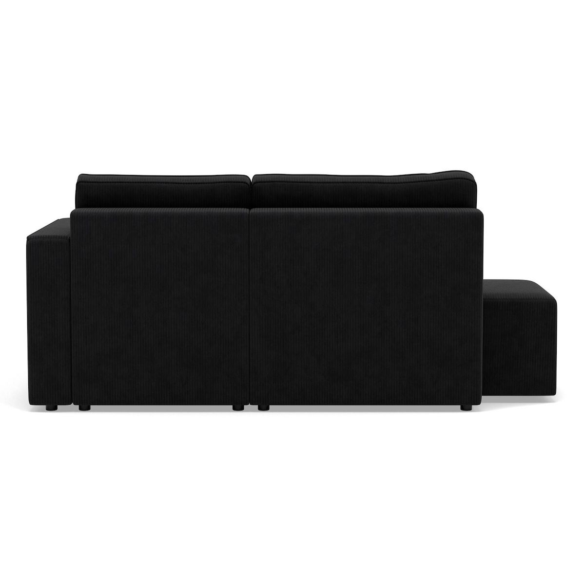 BEST MOBILIER Topaze - canapé d'angle droit 4 places convertible avec coffre en velours côtelé