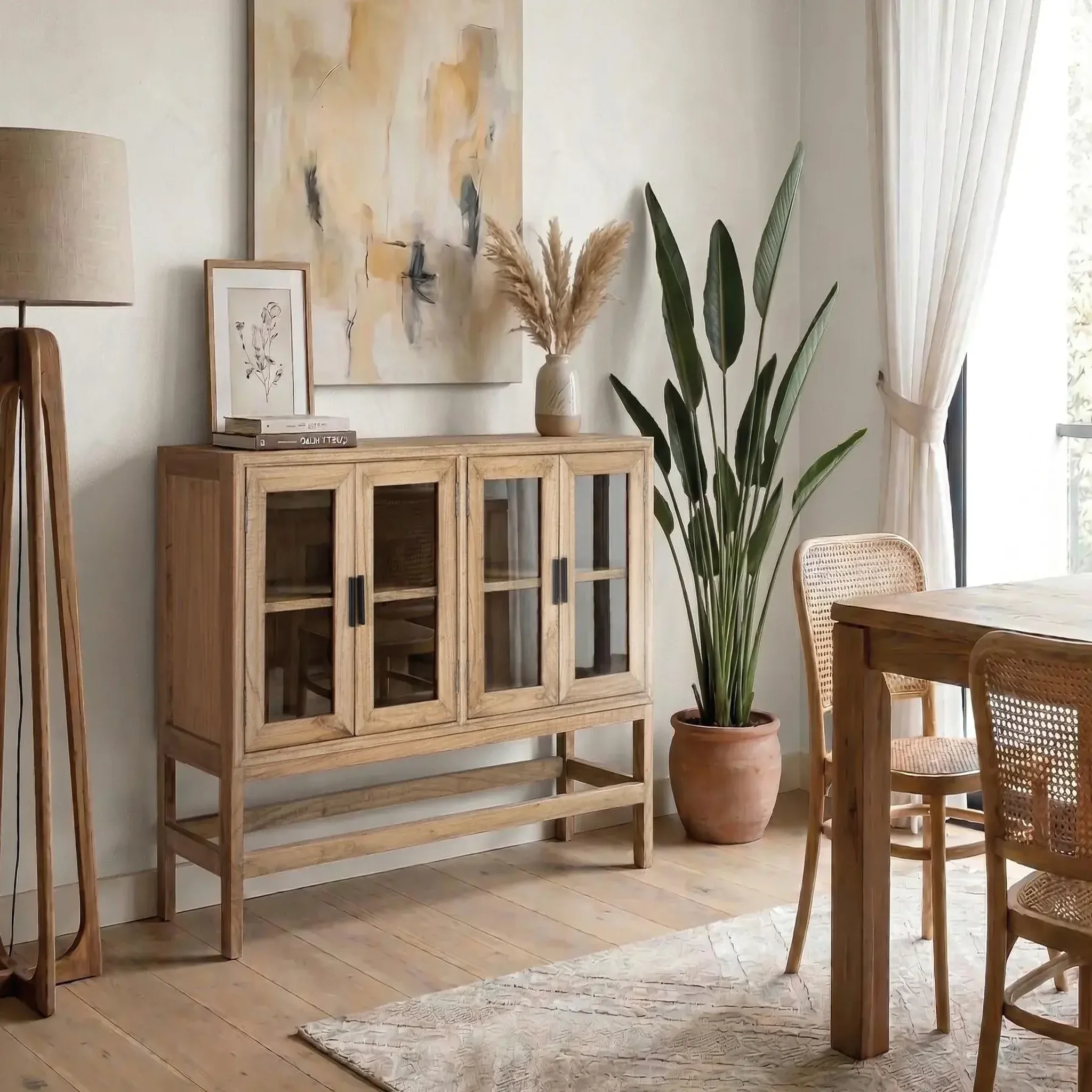 Voir la diapositive 2 : GINER Y COLOMER SL Vitrine en bois de mindi 120 cm style contemporain - scandinave