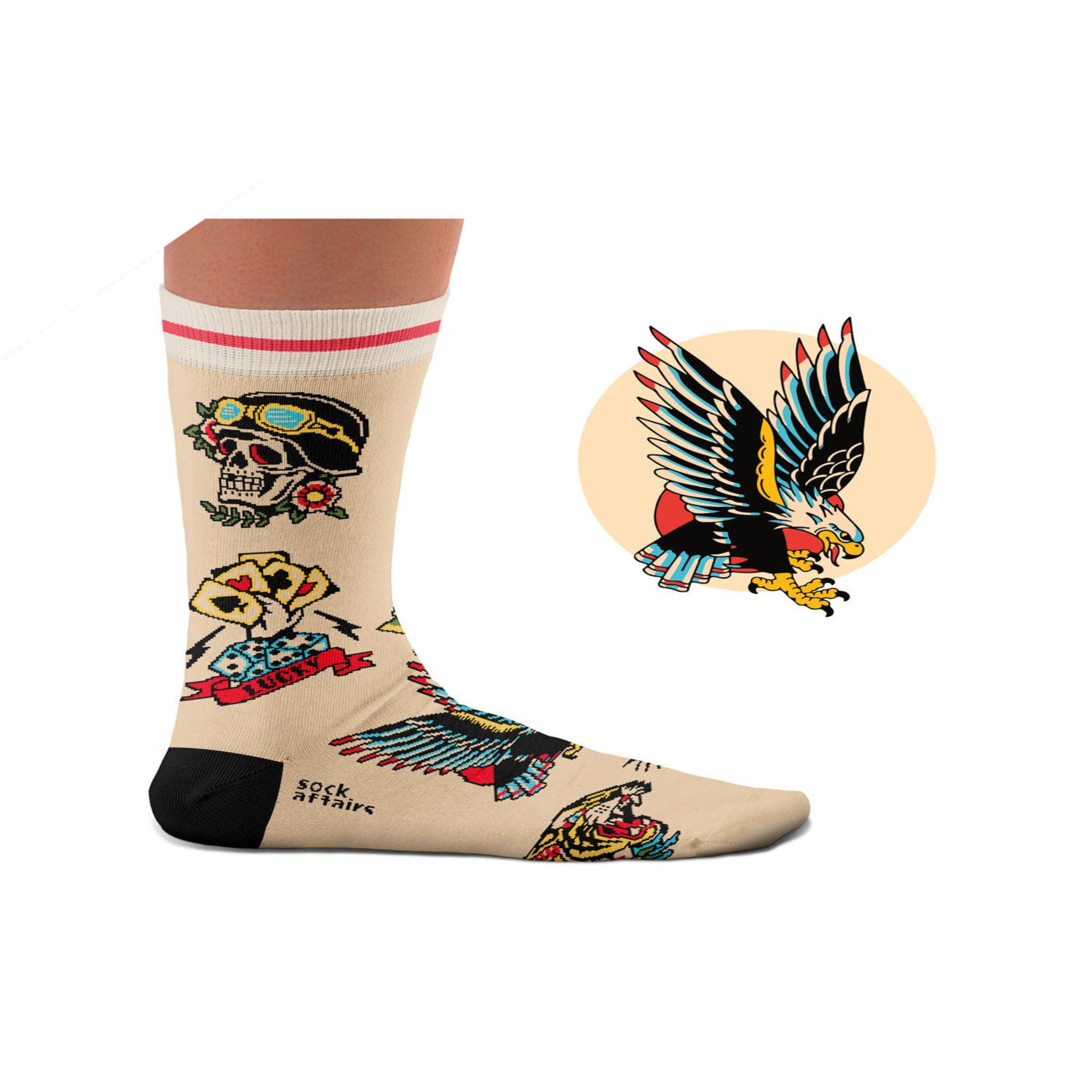 Voir la diapositive 2 : SOCK AFFAIRS Chaussettes tatouage symboles américains