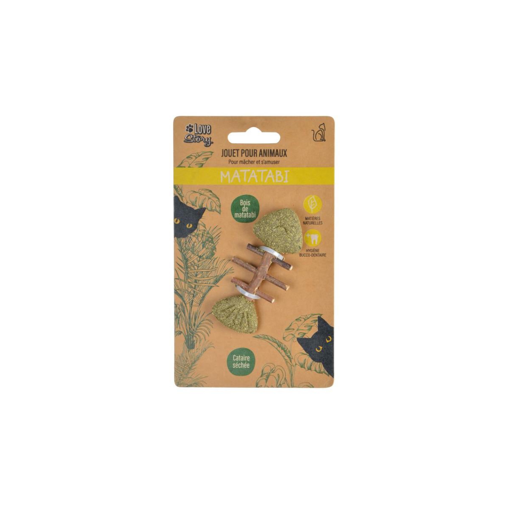 Voir la diapositive 2 : LOVE STORY Jouet poisson pour chat  matatabi  8cm naturel