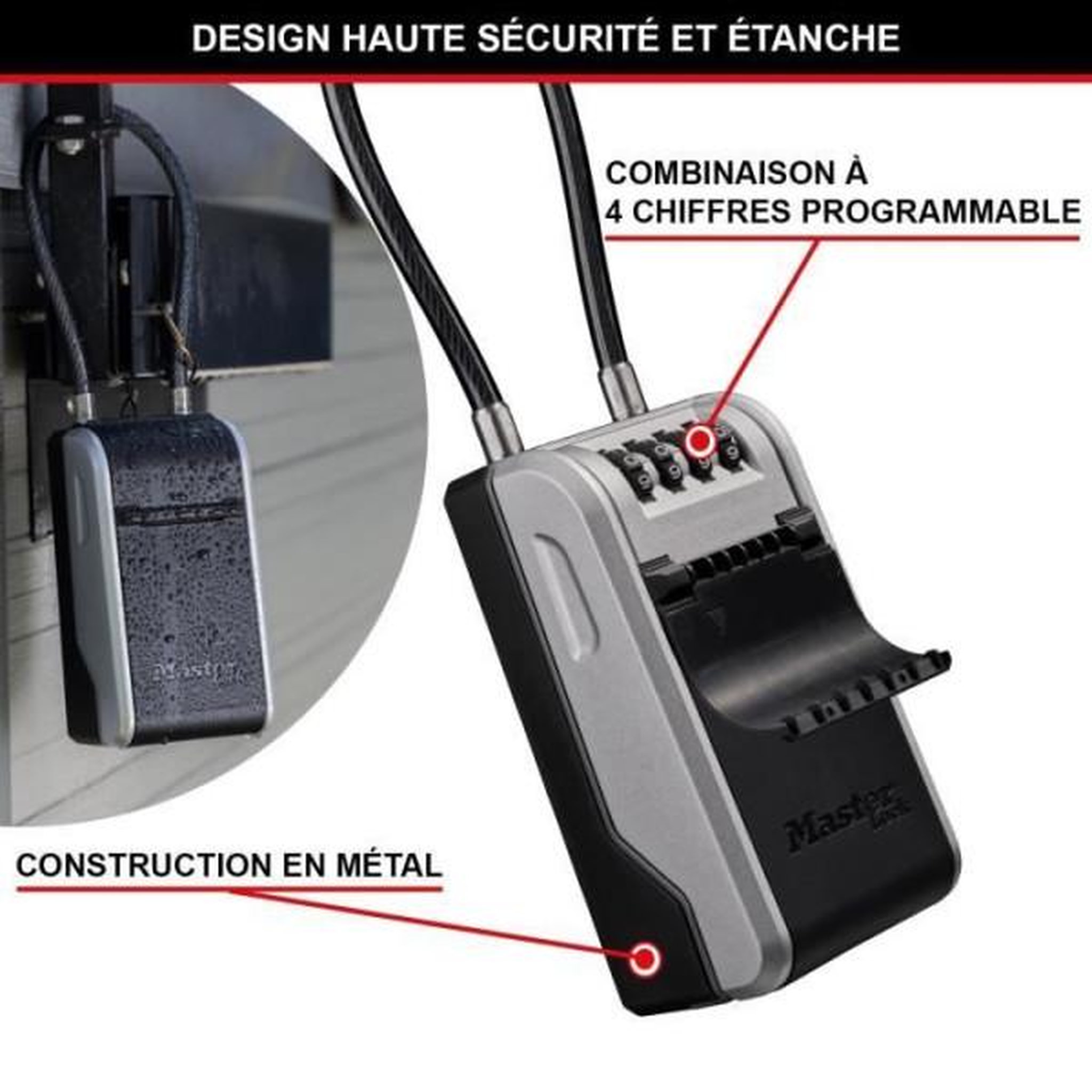 Voir la diapositive 3 : Master lock Armoire de sécurité masterlock boîte a clés 5480eurd format l