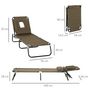 Voir la diapositive 3 : OUTSUNNY Bain de soleil pliable transat inclinable 4 positions chaise longue de lecture 3 coussins fournis marron