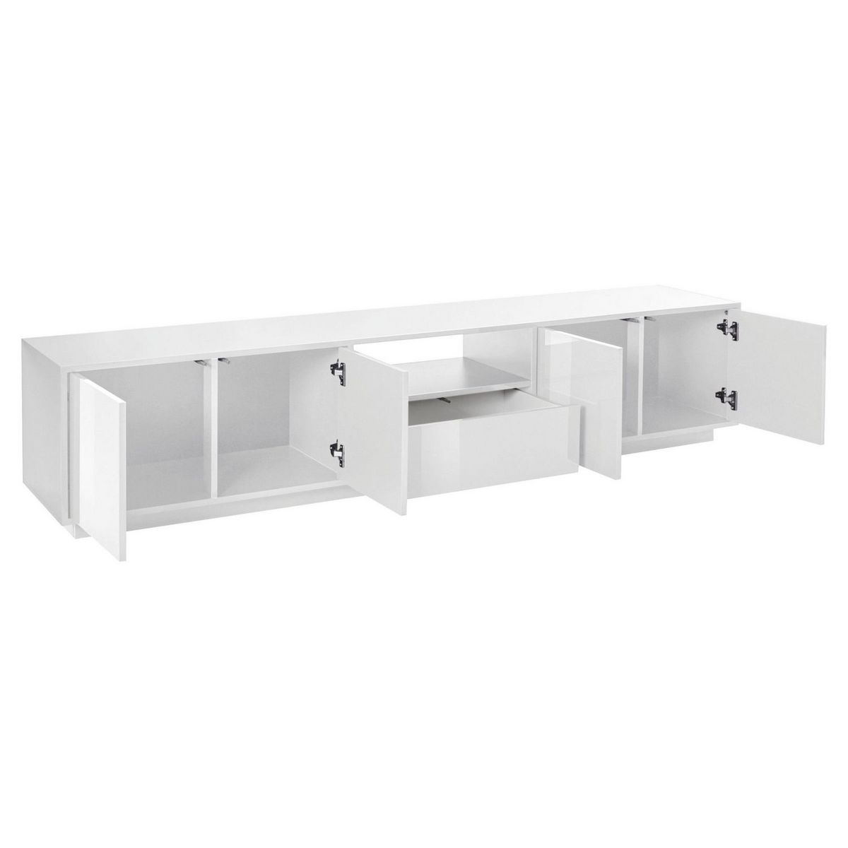 Meuble TV moderne 4 portes 1 tiroir 220 cm LUCERA