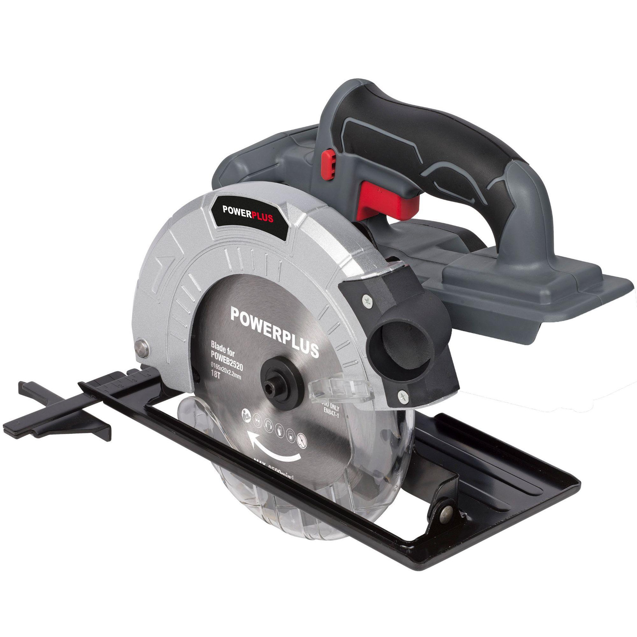 Voir la diapositive 2 : POWERPLUS Scie circulaire 165mm à batterie 18v  sans batterie