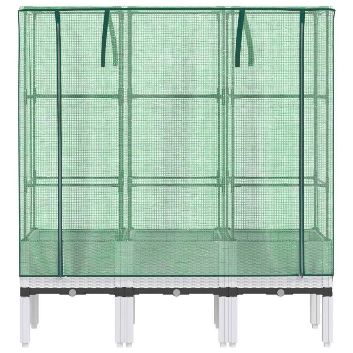 VIDAXL Jardiniere surelevee avec housse aspect rotin 120x40x140 cm