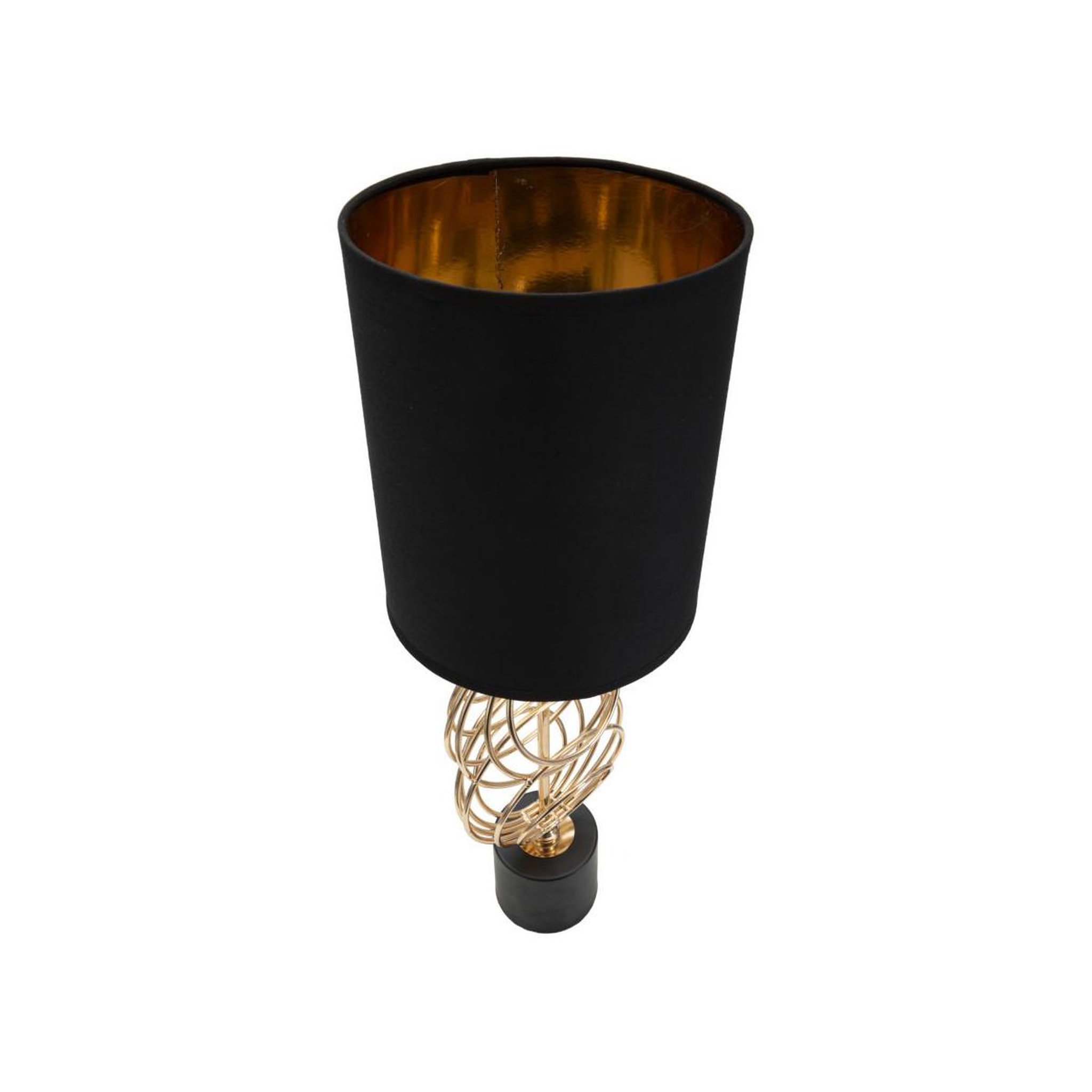 Voir la diapositive 2 : Paris Prix Lampe à poser design en métal  circly  58cm noir & or