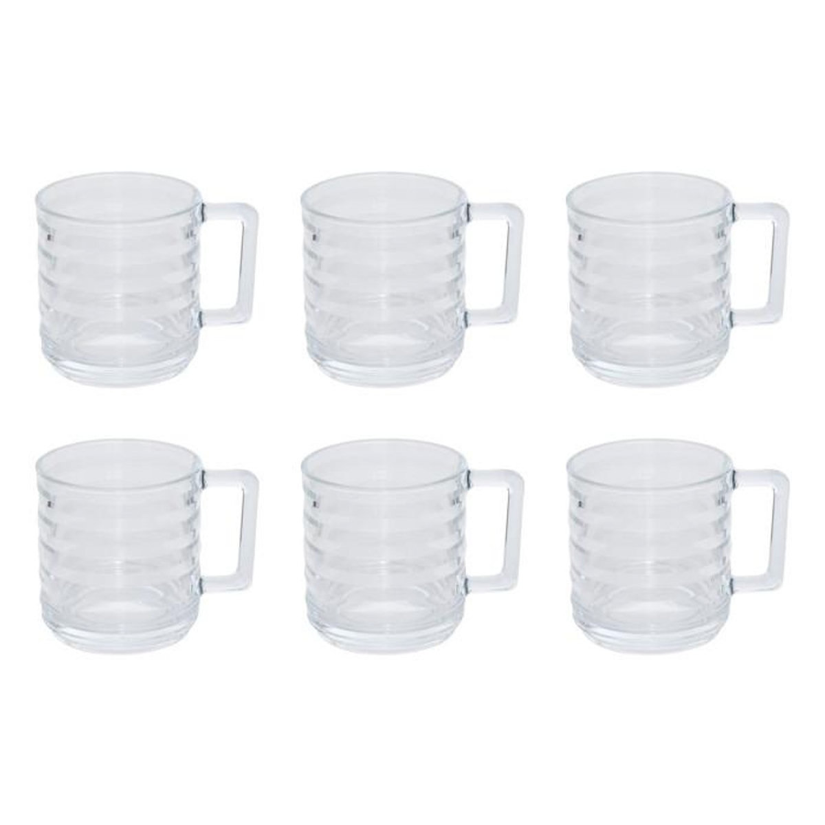 SECRET DE GOURMET Lot de 6 Mugs en Verre  Julie  32cl Transparent