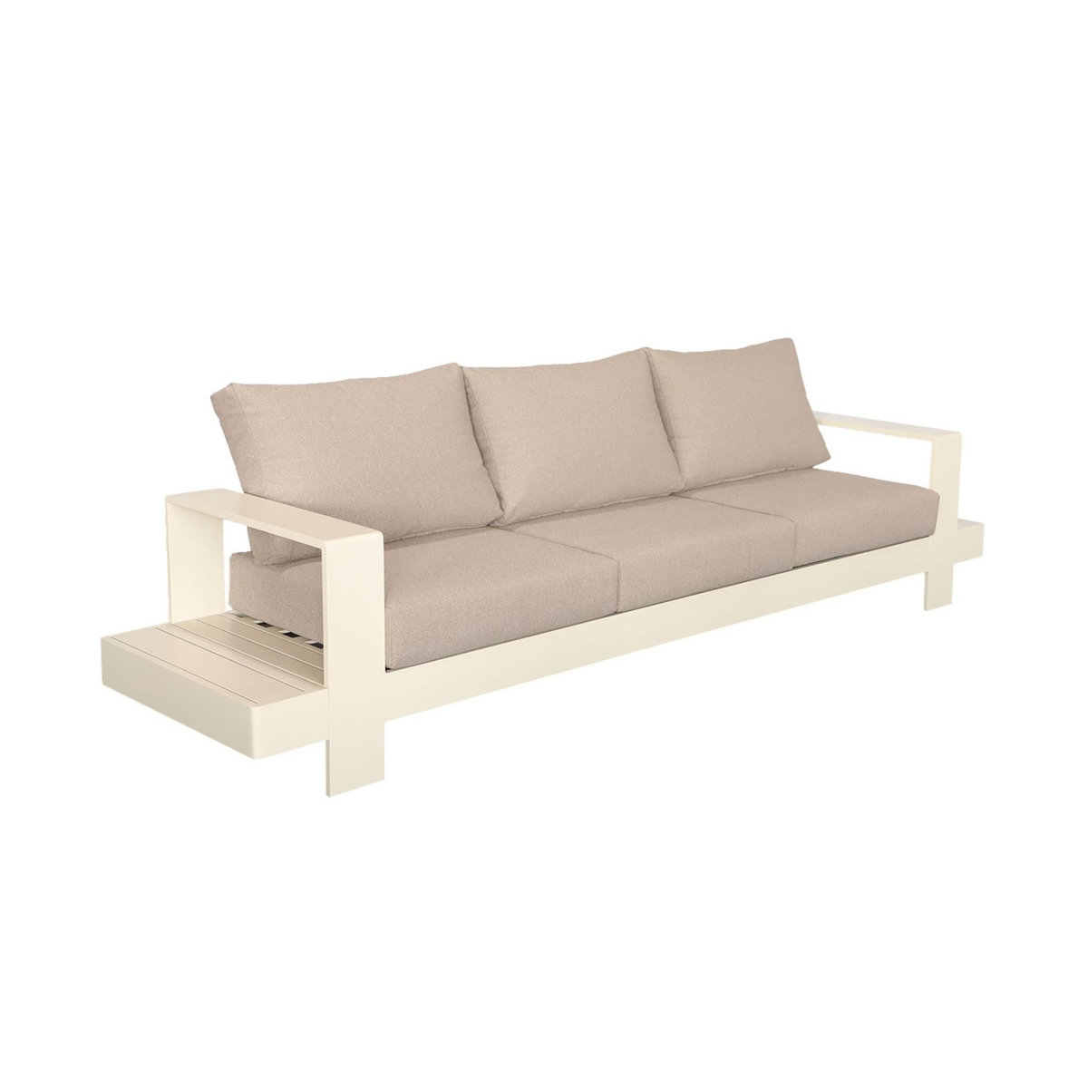 SWEEEK Salon de jardin aluminium 5 places beige et marron - Alore