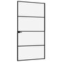 Voir la diapositive 4 : VIDAXL Porte d'interieur Noir 102x201,5 cm Trempe verre aluminium fin