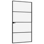 Voir la diapositive 4 : VIDAXL Porte d'interieur Noir 102x201,5 cm Trempe verre aluminium fin