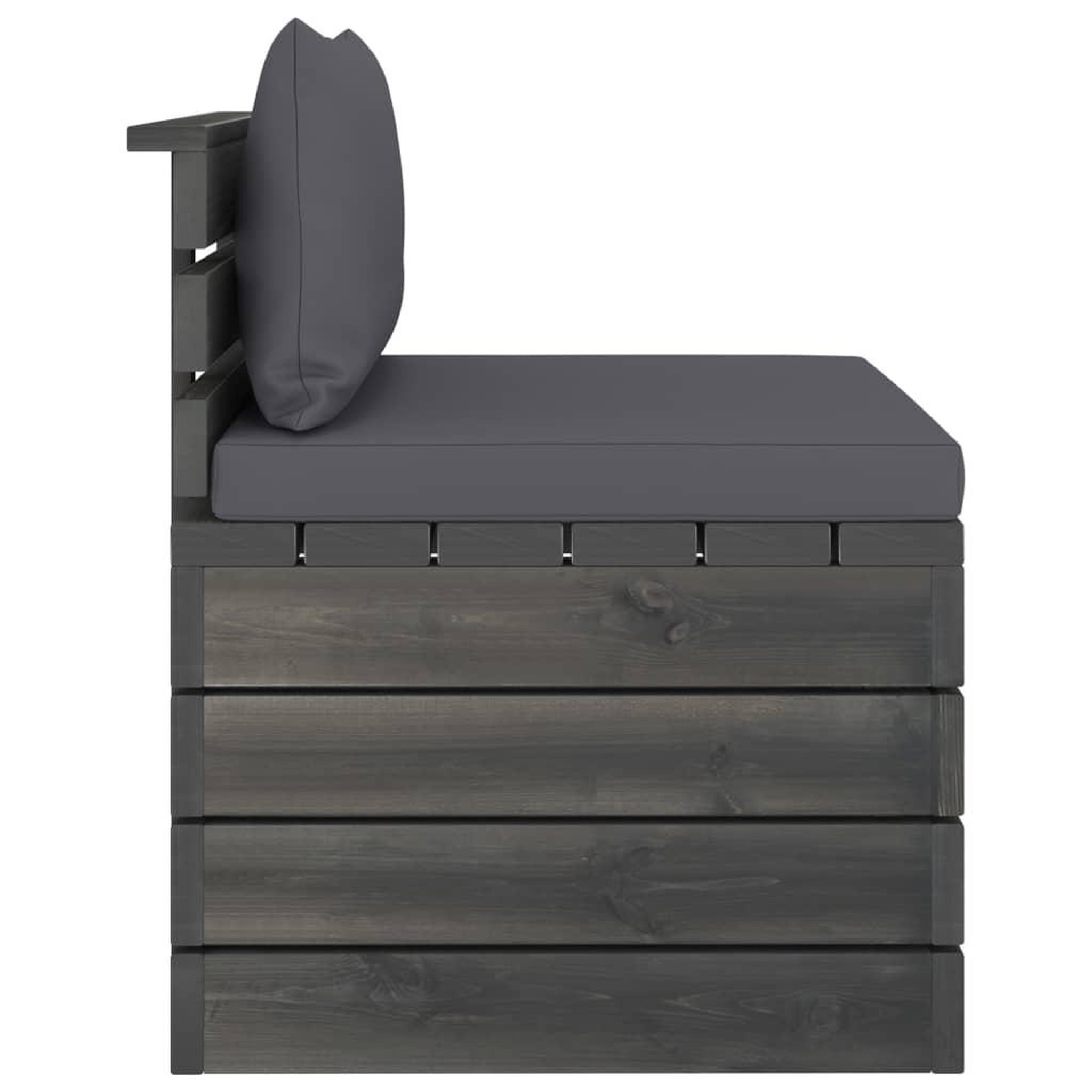Voir la diapositive 4 : VIDAXL Salon palette de jardin 2 pcs avec coussins Bois de pin massif