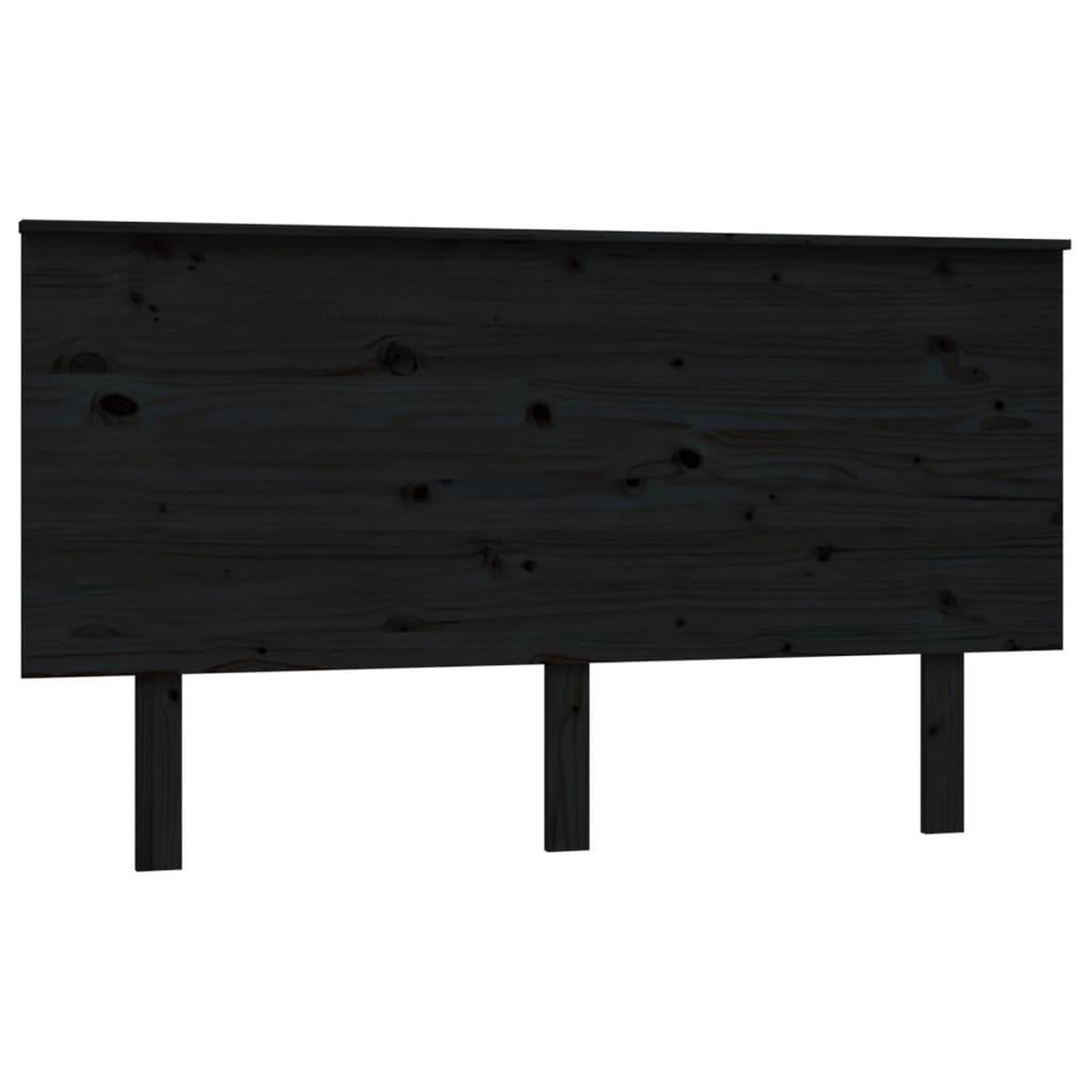Voir la diapositive 2 : VIDAXL Tete de lit Noir 144x6x82,5 cm Bois massif de pin