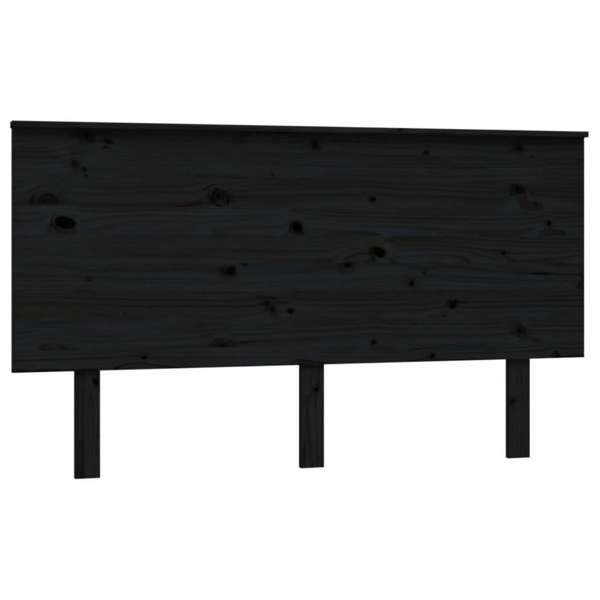 VIDAXL Tete de lit Noir 144x6x82,5 cm Bois massif de pin