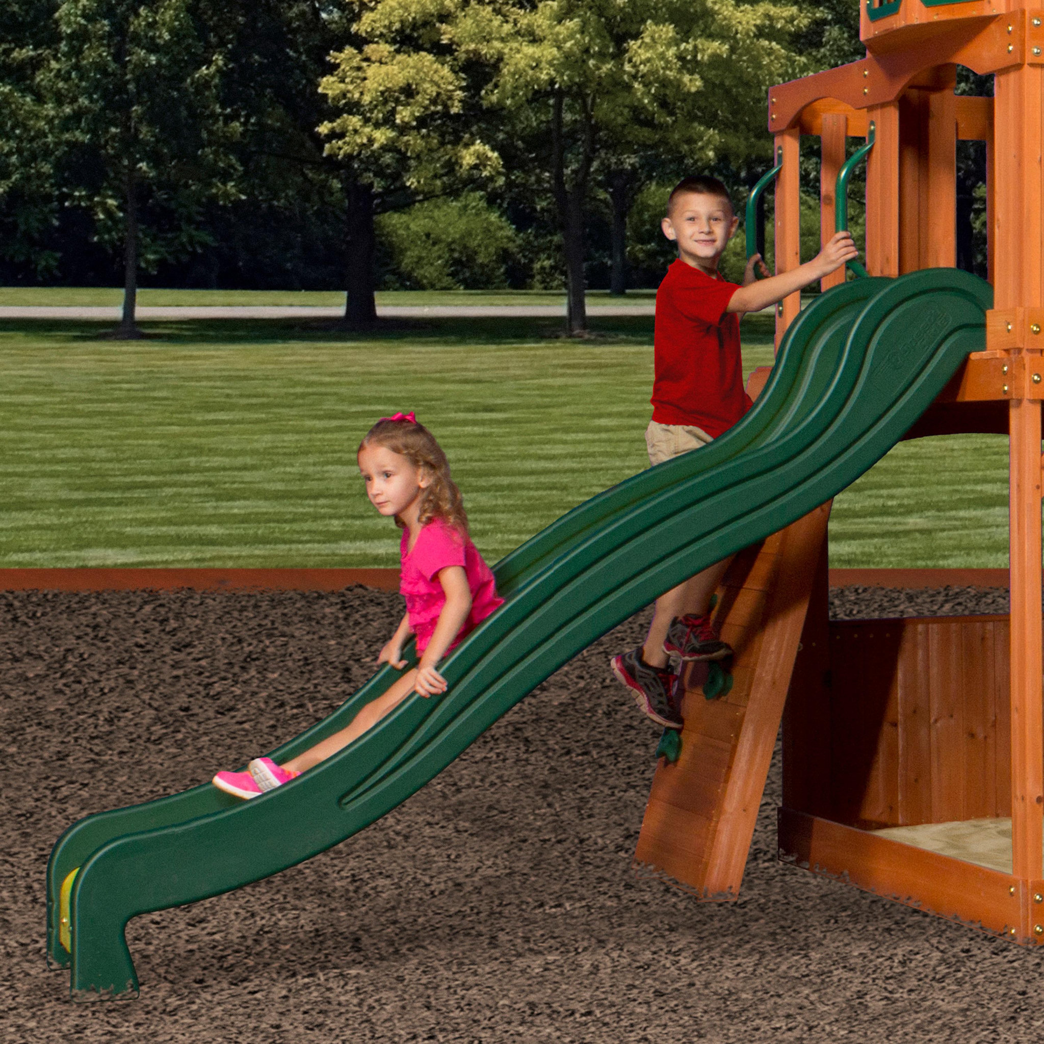 Voir la diapositive 7 : PRAGMA Aire de jeux avec tour et  toboggan - Bois - H2m40 - Atlantic