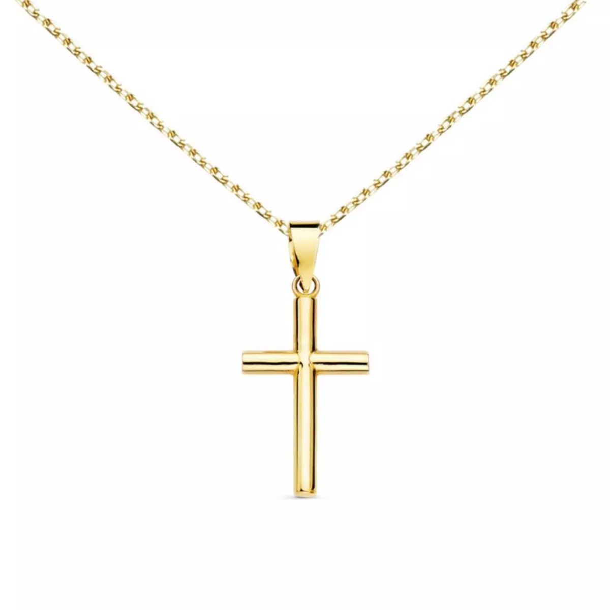 L'ATELIER D'AZUR Collier - Médaille Croix Or 18 Carats 750/000 Jaune - Chaine Dorée