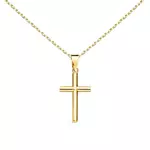L'ATELIER D'AZUR Collier - Médaille Croix Or 18 Carats 750/000 Jaune - Chaine Dorée