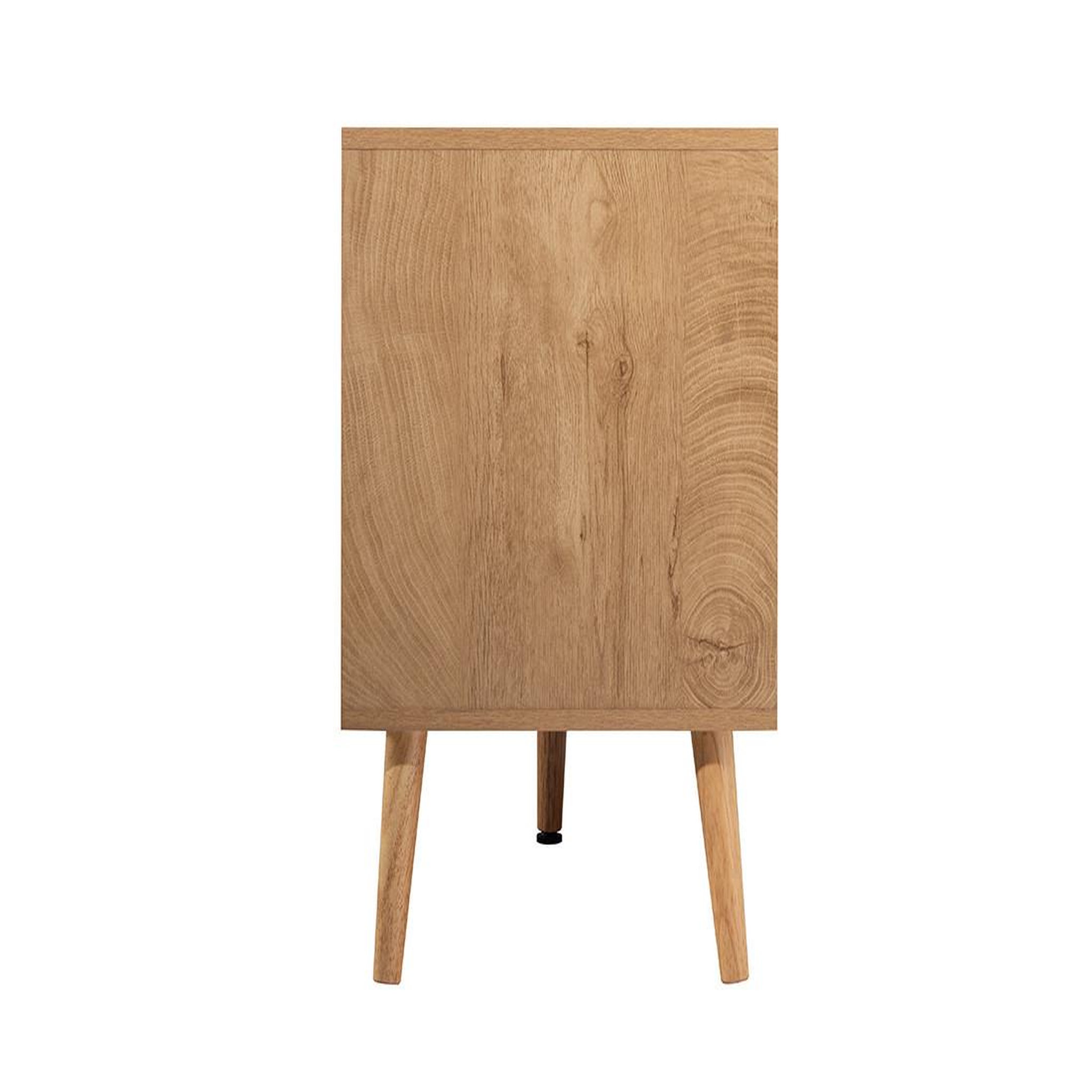 Voir la diapositive 6 : BEST MOBILIER Goto - meuble tv - effet bois et cannage - 3 portes - 167 cm