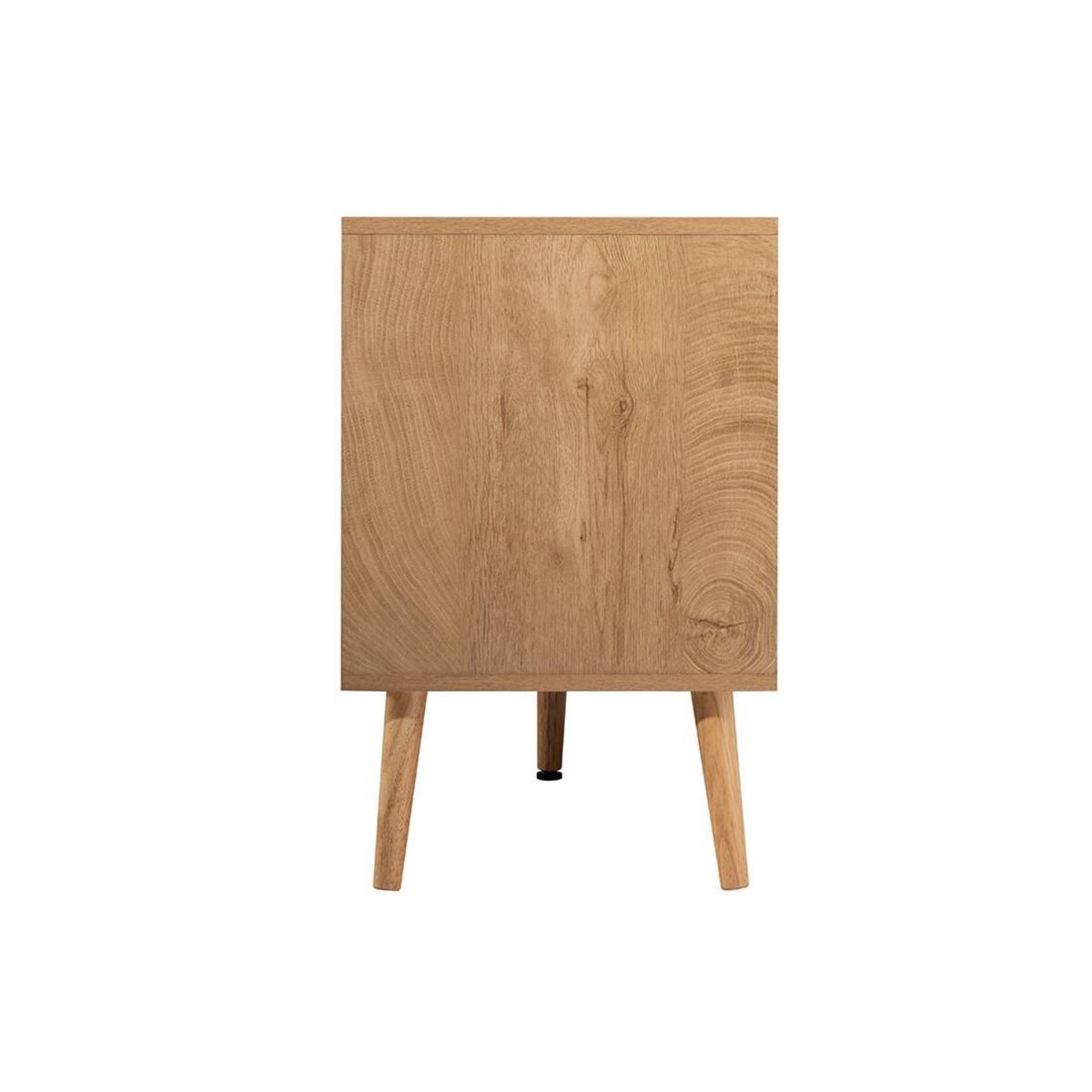 BEST MOBILIER Goto - meuble tv - effet bois et cannage - 3 portes - 167 cm