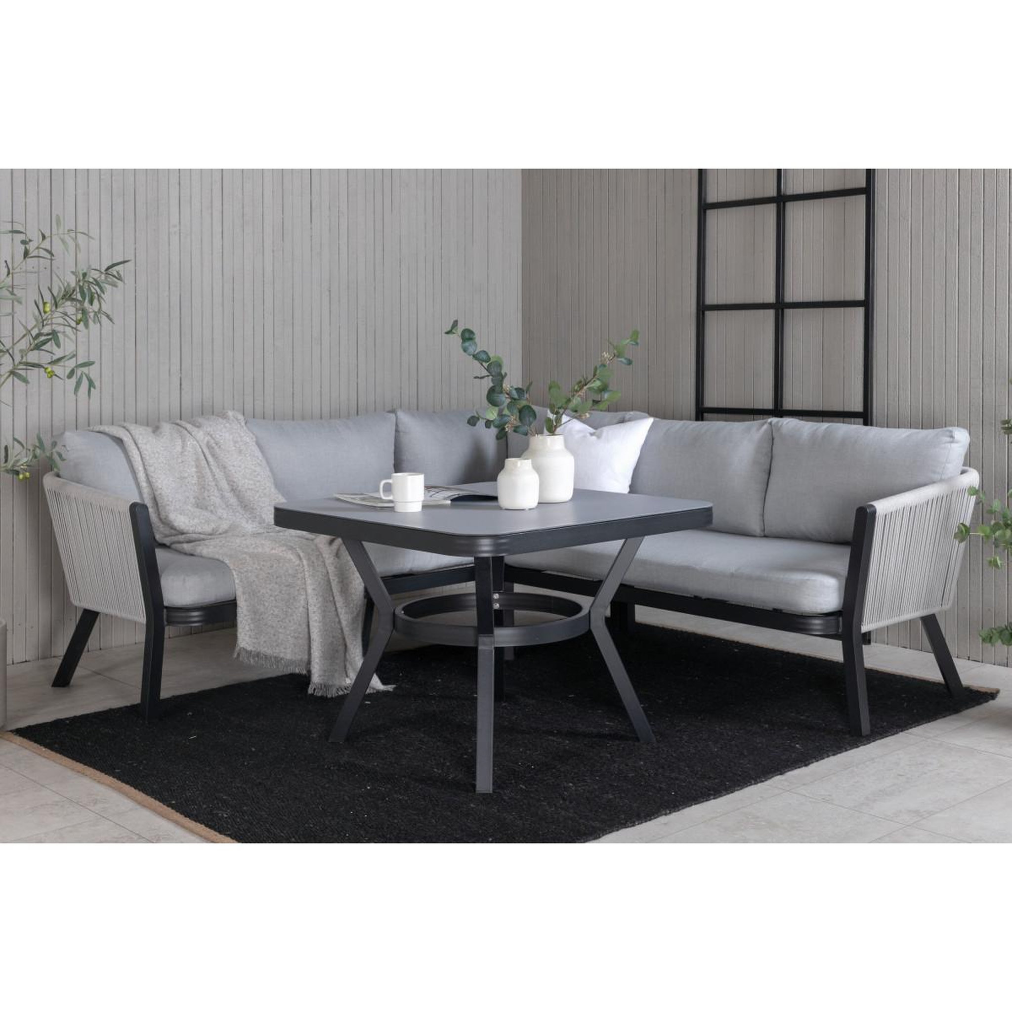 Voir la diapositive 6 : Paris Prix Salon d'angle de jardin  virya  206cm noir & gris
