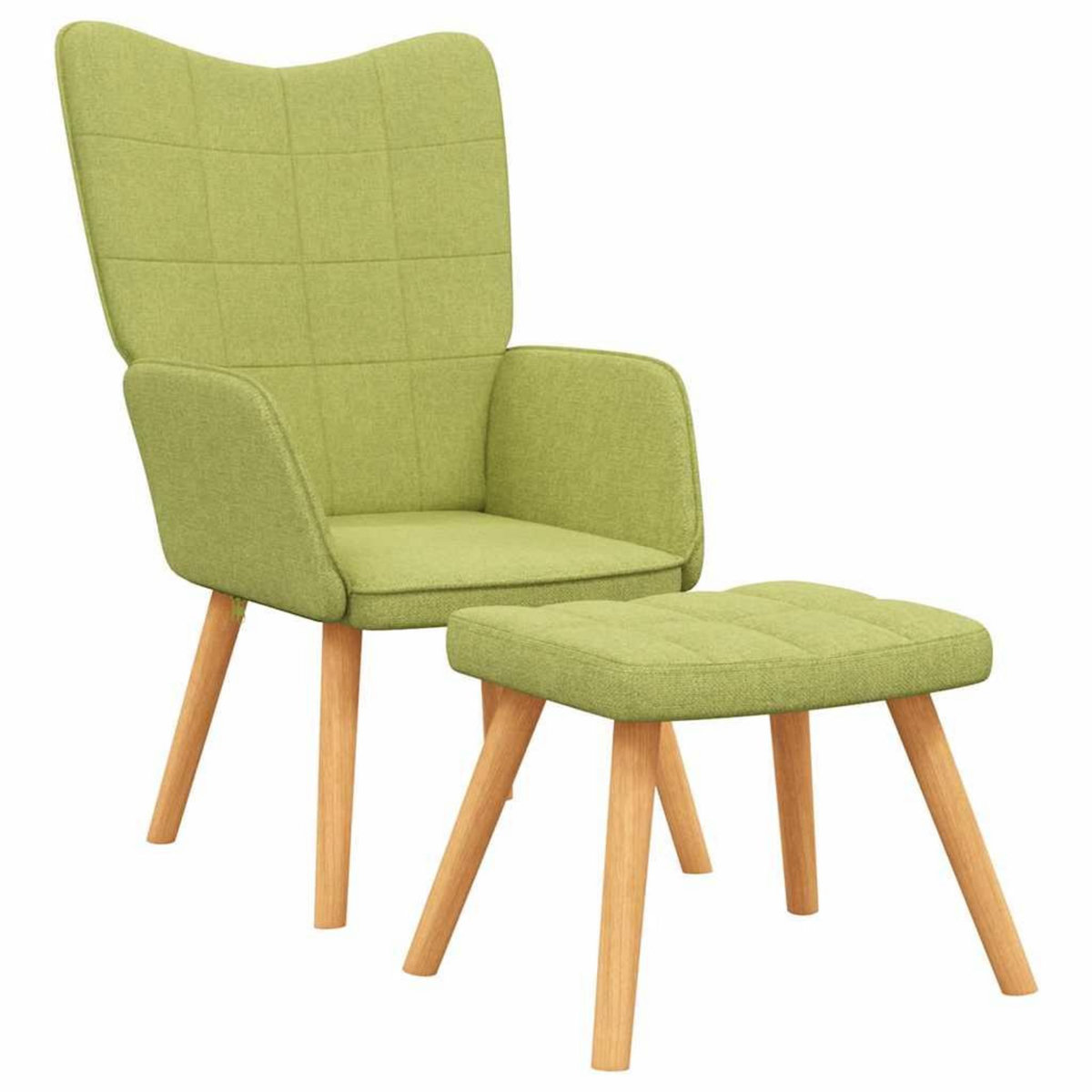 VIDAXL Chaise de relaxation avec tabouret Vert Tissu