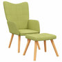 Voir la diapositive 2 : VIDAXL Chaise de relaxation avec tabouret Vert Tissu