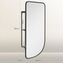 Voir la diapositive 3 : HOMCOM Miroir mural forme organique dim. 40L x 86H cm - 3 étagères - cadre métal noir