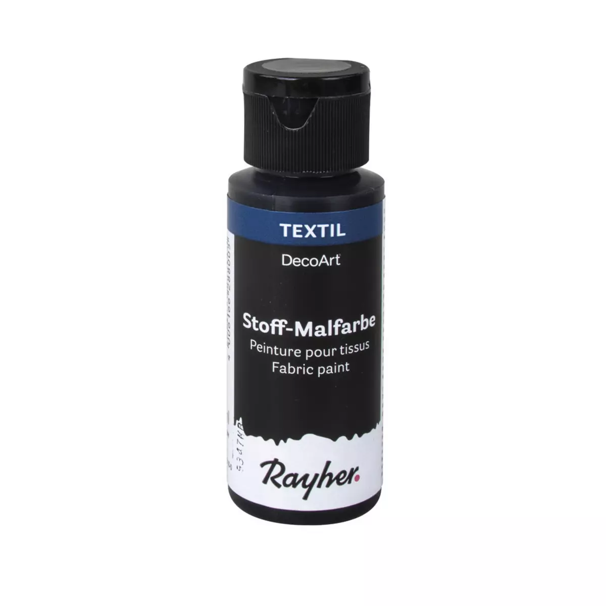 Rayher Peinture pour tissus, noir, flacon 59ml